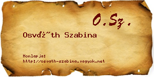 Osváth Szabina névjegykártya